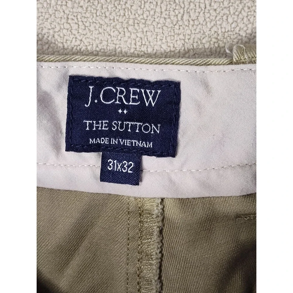 J.Crew The Sutton Chinos Mens 32x32 Khaki Embroidered Fish All Over Trousers